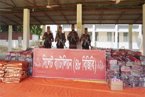 সিলেট সীমান্তে বিপুল পরিমাণ ভারতীয় পণ্য ও পশু জব্দ