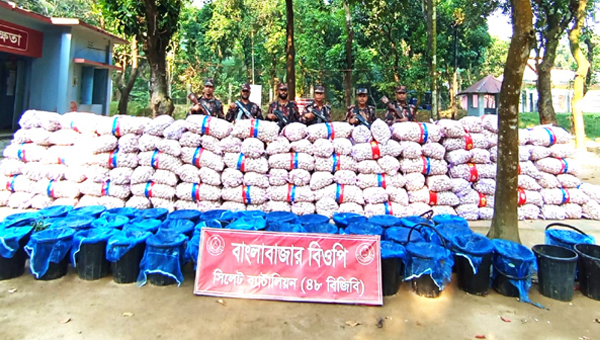 বিজিবি&rsquo;র অভিযানে ১ কোটি ৬৫ লক্ষ টাকার চোরাচালানের মালামাল জব্দ