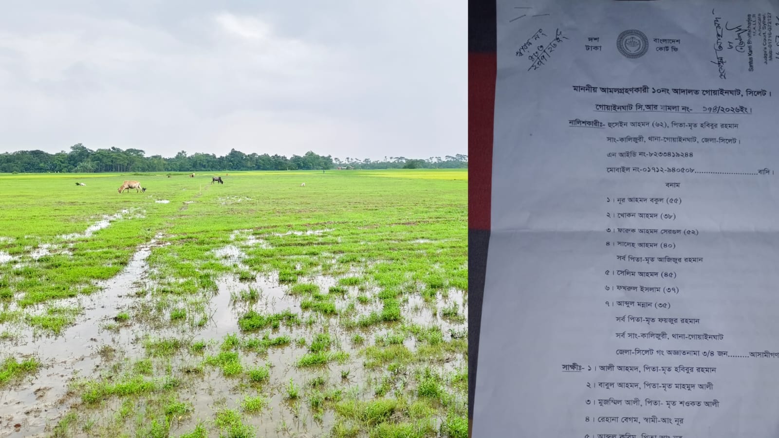 গোয়াইনঘাটে ক্ষেতের জমি চাষাবাধে বাঁধা বিপাকে মালিক ও বর্গা চাষীরা