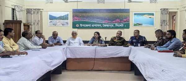 জৈন্তাপুরে শারদীয় দূর্গা উৎসব কে সামনে রেখে প্রশাসনের প্রস্তুতিমূলক সভা
