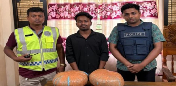 মাধবপুরে আট কেজি গাঁজাসহ যুবক আটক