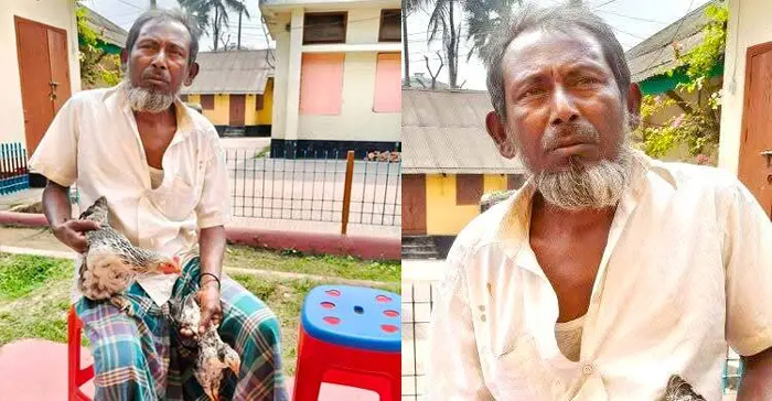 সুনামগঞ্জে দুই মোরগের পা ভাঙা, আহত মোরগ নিয়ে থানায় ভুক্তভোগী