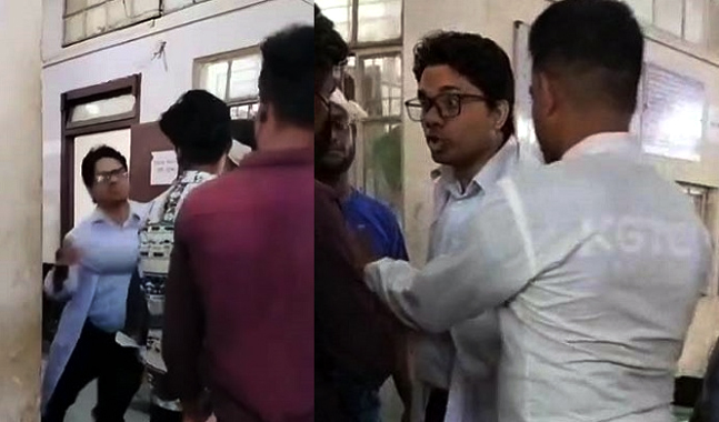 ওসমানী হাসপাতালে রোগীর স্বজনকে চিকিৎসকের 'ফ্লাইং কিক' 