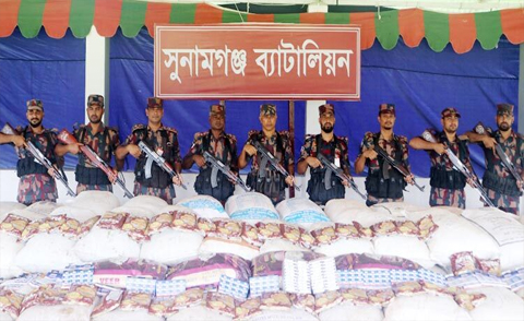 সুনামগঞ্জে কোটি টাকার ভারতীয় পণ্য জব্দ