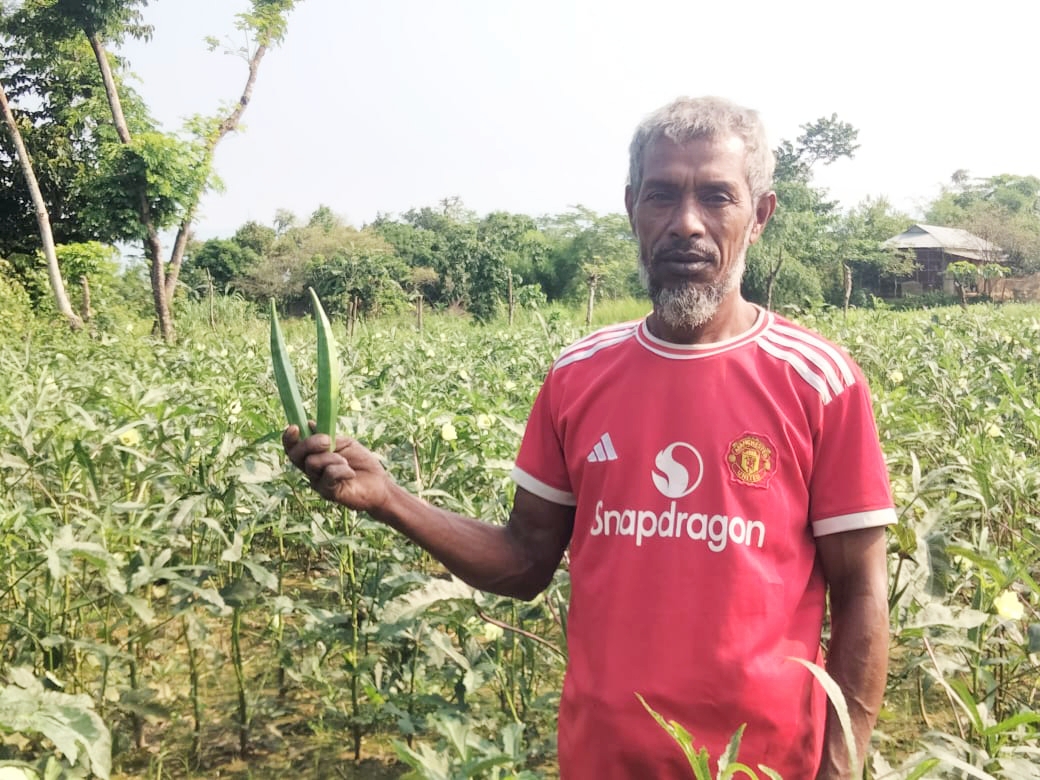 ঢেঁরস চাষে সফল কৃষক আকবর আলী