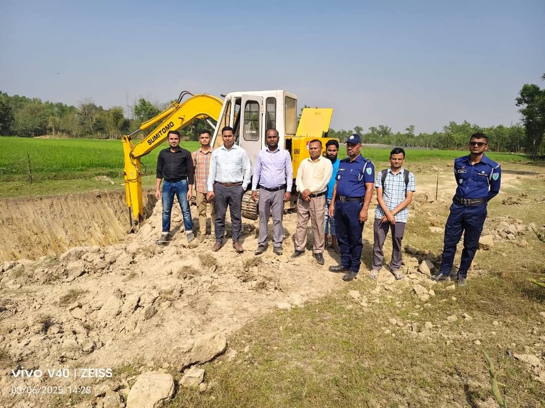 মাধবপুরে অবৈধ ভাবে মাটি উত্তোলনে ৯০ হাজার টাকা জরিমানা 
