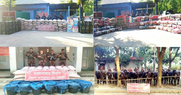 সিলেটে ফের ১ কোটি ১৩ লাখ টাকার চোরাই পণ্য ধরল বিজিবি