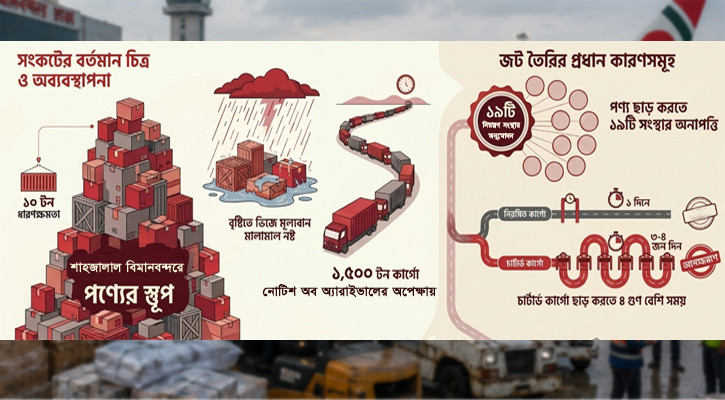 অব্যবস্থাপনায় বিমানবন্দরে জমছে কার্গোর পাহাড়