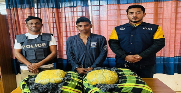 মাধবপুরে অভিনব কৌশলে মাদক পাচার কালে যুবক আটক