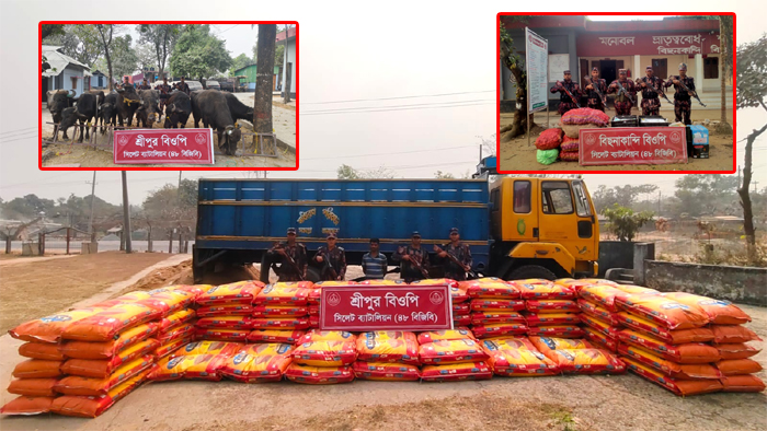 সিলেটে ১ কোটি ১৭ লাখ টাকার চোরাচালানী মালামাল জব্দ