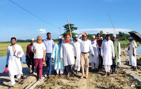 গোয়াইনঘাটে বিভিন্ন সড়কের সংস্কার কাজের অগ্রগতি পরিদর্শনে জামায়াত নেতা জয়নাল 