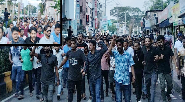 সিলেট জেলা যুবদলের পদবঞ্চিতদের ঝাড়ু মিছিল