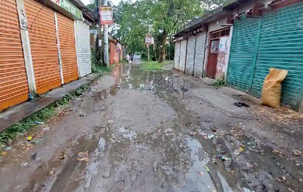 লাখাইয়ে কলেজে যাওয়ার সড়কে দুর্ভোগ, কাদা-গর্তে বিপাকে শিক্ষার্থীরা