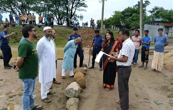 জৈন্তাপুর উপজেলা প্রশাসনের অভিযানে বালু পাথর জব্দ