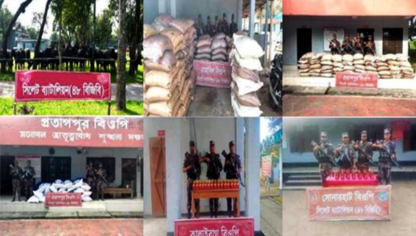 সীমান্তে বিজিবির অভিযানে কোটি টাকার ভারতীয় পণ্য জব্দ
