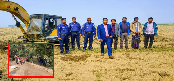মাধবপুরে অবৈধ ভাবে বালি উত্তোলনে লাখ টাকা জরিমানা 