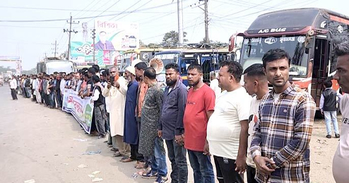 সুনামগঞ্জে অনির্দিষ্টকালের কর্মবিরতি পরিবহন শ্রমিকদের