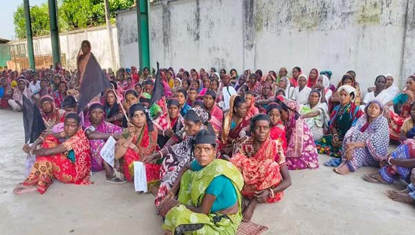 পূজার বোনাস ও বকেয়া পাওনার দাবিতে মিরতিংগা চা বাগানে শ্রমিকদের ধর্মঘট