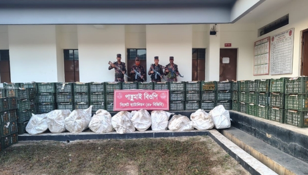 সীমান্তে আজও বিপুল পরিমাণ চোরাচালানের মালামাল জব্দ করলো বিজিবি