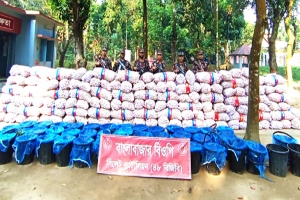 বিজিবি’র অভিযানে ১ কোটি ৬৫ লক্ষ টাকার চোরাচালানের মালামাল জব্দ