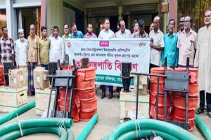 গোয়াইনঘাটে কৃষকদের মাঝে কৃষি যন্ত্রপাতি বিতরণ
