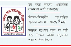 প্রাথমিকে ২৯ শিক্ষার্থীর বিপরীতে একজন শিক্ষক