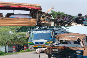 শান্তিগঞ্জে বাস-লেগুনার মুখোমুখি সংঘর্ষে নিহত ২