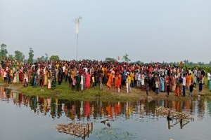 গোয়াইনঘাটে প্রতিমা বিসর্জনের মধ্য দিয়ে শেষ হল দুর্গোৎসব 