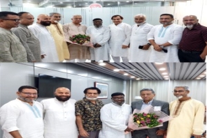 বিএনপির জাতীয় স্থায়ী কমিটির সদস্যদের সাথে দক্ষিণ সুরমা উপজেলা বিএনপির ফুলের শুভেচ্ছা