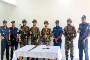 বালাগঞ্জে যৌথ বাহিনীর অভিযান, অস্ত্র উদ্ধার