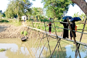 একটি সেতুর অভাবে কয়েক যুগ ধরে দুর্ভোগ পোহাচ্ছেন কয়েক গ্রামের মানুষ