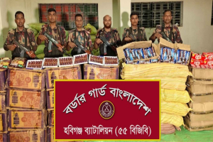 চোরাচালানের পথে ৬২ লাখ টাকার ভারতীয় পণ্য জব্দ করল বিজিবি
