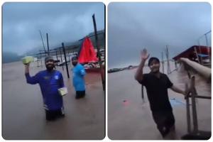 সাদাপাথর তলিয়ে পর্যটন কেন্দ্র বন্ধ, সিলেটে বন্যা সতর্কতা