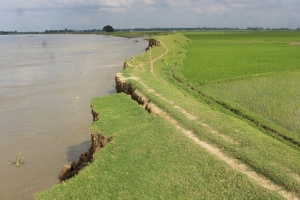 আজমিরীগঞ্জে নদীগর্ভে চলে যাচ্ছে ফসল রক্ষা বাঁধ