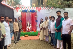 শান্তিপূর্ণ পরিবেশে বিশ্বনাথ উপজেলায় শ্রীশ্রী সরস্বতী পূজা সম্পন্ন
