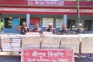 সিলেটের সীমান্তে ৩ কোটি ২৬ লাখ টাকার চোরাই পণ্য জব্দ