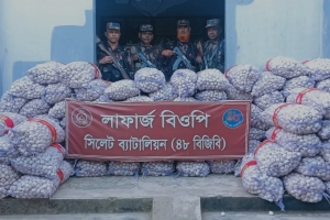 সিলেট সুনামগঞ্জে ৭৫ লক্ষ টাকার ভারতীয় চোরাই পন্য আটক