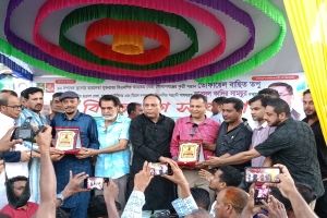 গোলাপগঞ্জে প্রবাসী বিএনপি নেতা সামছু ও তপুকে সংবর্ধনা