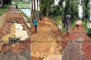 গোয়াইনঘাটে বন্যায় রাস্তাঘাটের বেহাল দশা