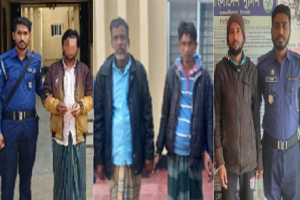 জেলা পুলিশের অভিযানে চার ডাকাত গ্রেপ্তার