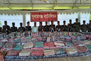 সুনামগঞ্জ সীমান্তে চোরাচালানের রাজত্ব, এক মাসে আটক ১৪ কোটি টাকার পণ্য